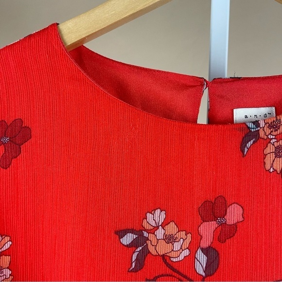 a new day Small Floral Asymmetrical Ruffle Flowy Spring Retro Midi Dress Formal - Picture 5 of 10